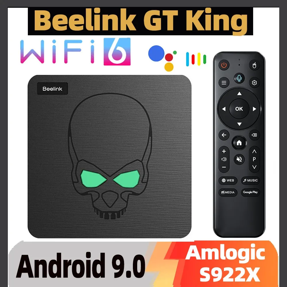 Beelink GT-King Smart Android TV Box Android 9.0 AMLOGIC S922X 4GB 64GB 2,4G Kontrola głosu 5.8G WiFi 6 1000m LAN