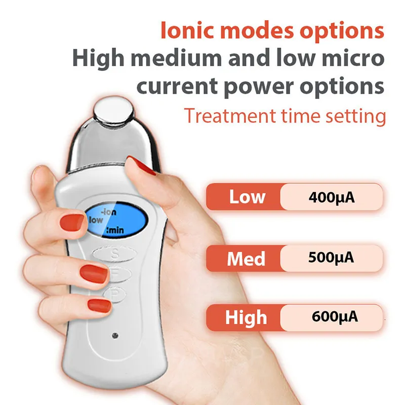 Masajeador facial Galvanico de mano Spa Nu Electroporador Maquina de estiramiento de la piel Dispositivo de corriente de elevacion de microcorriente