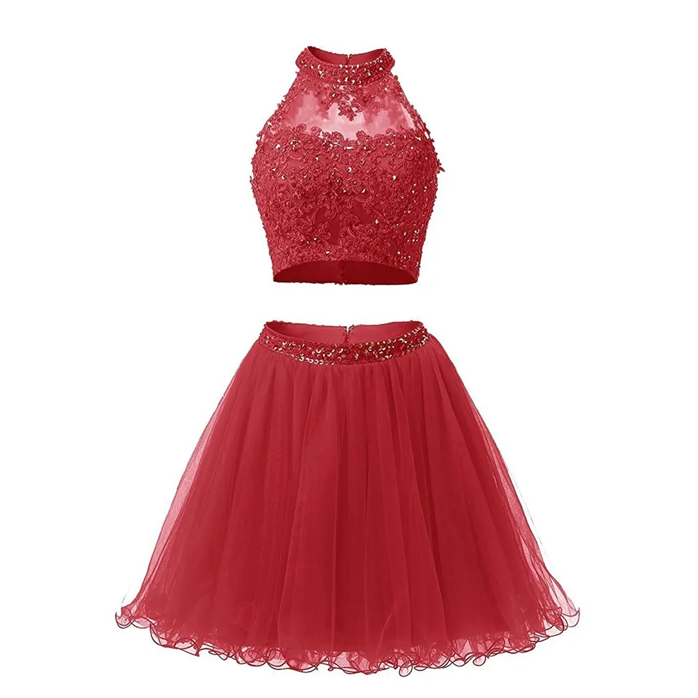 2 peças vestidos curtos de boas-vindas com cristais de lantejoulas apliques de tule lantejoulas aniversário formatura coquetel baile de formatura vestido de festa