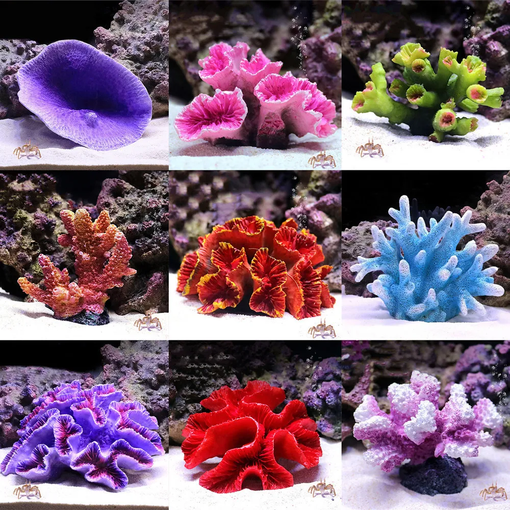 Decorations Artificial Resin Coral Reef Aquarium Plants Ornament Landscaping Fish Tank Equipment Home Micro Landscape Decoration Accessories 230625