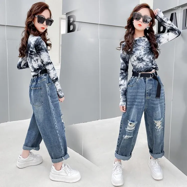 Girls Hip Dance Outfit Set Out Tops And Jeans For School, Spring And Autumn  Available In Sizes 6 12 Years From Luohuazhiwu, $26.06