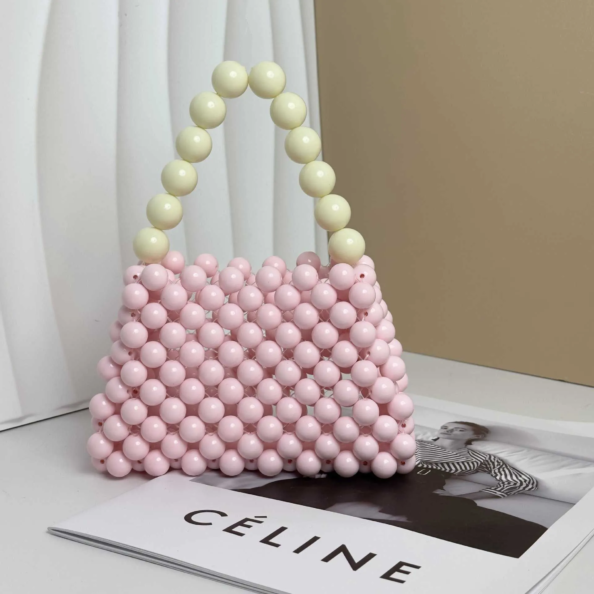 Frühling Macaron Neue selbstgemachte kleine Handtasche Französische Fee Handgewebte Perlenhandtasche 230625