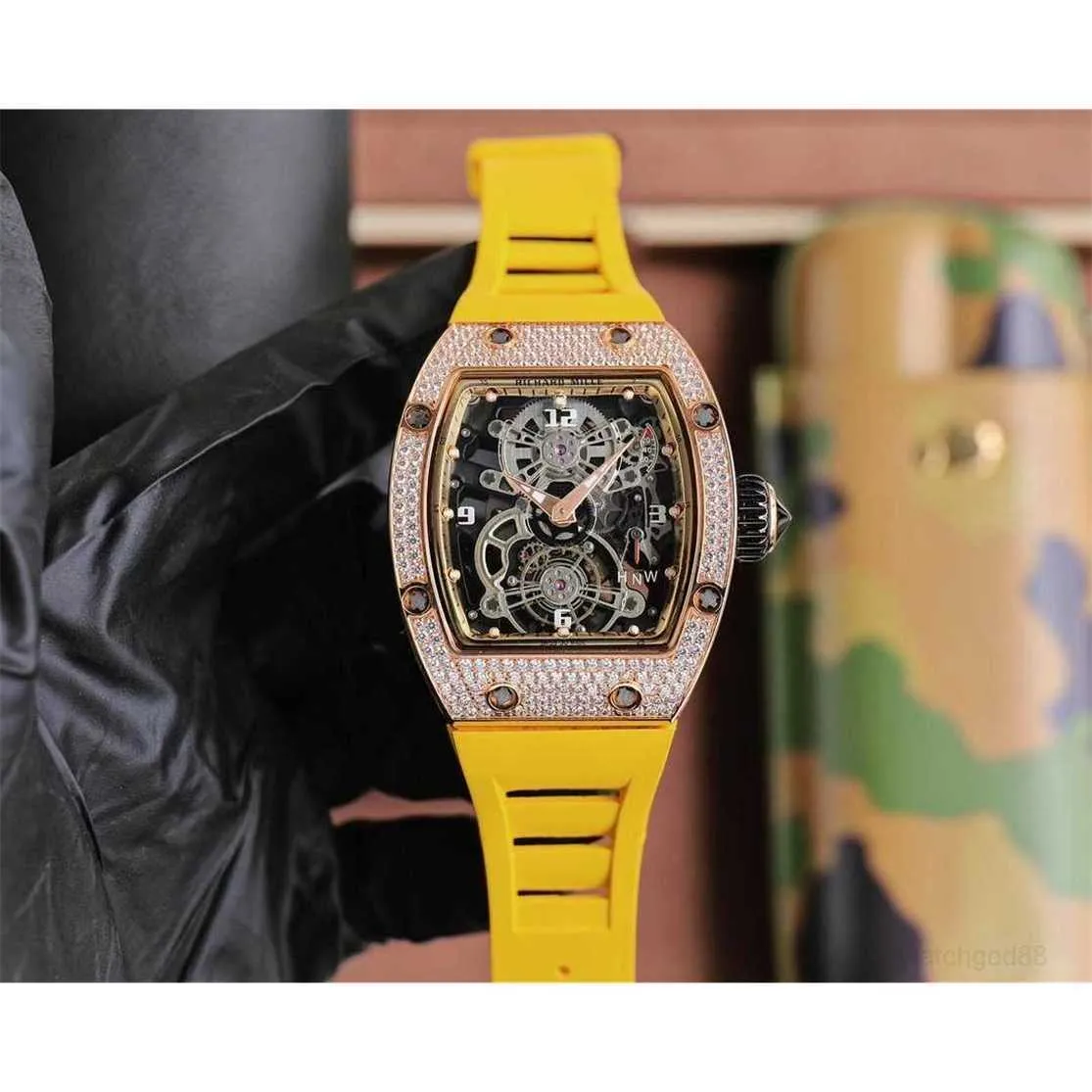 ment Diamond Luxury Watches Mens Rm17-01 Hollow Tourbillon Designer 5wz1 Nouvelle qualité haut de gamme Iced Out Montre Montre-bracelet 9pHigh Quality Shop Original