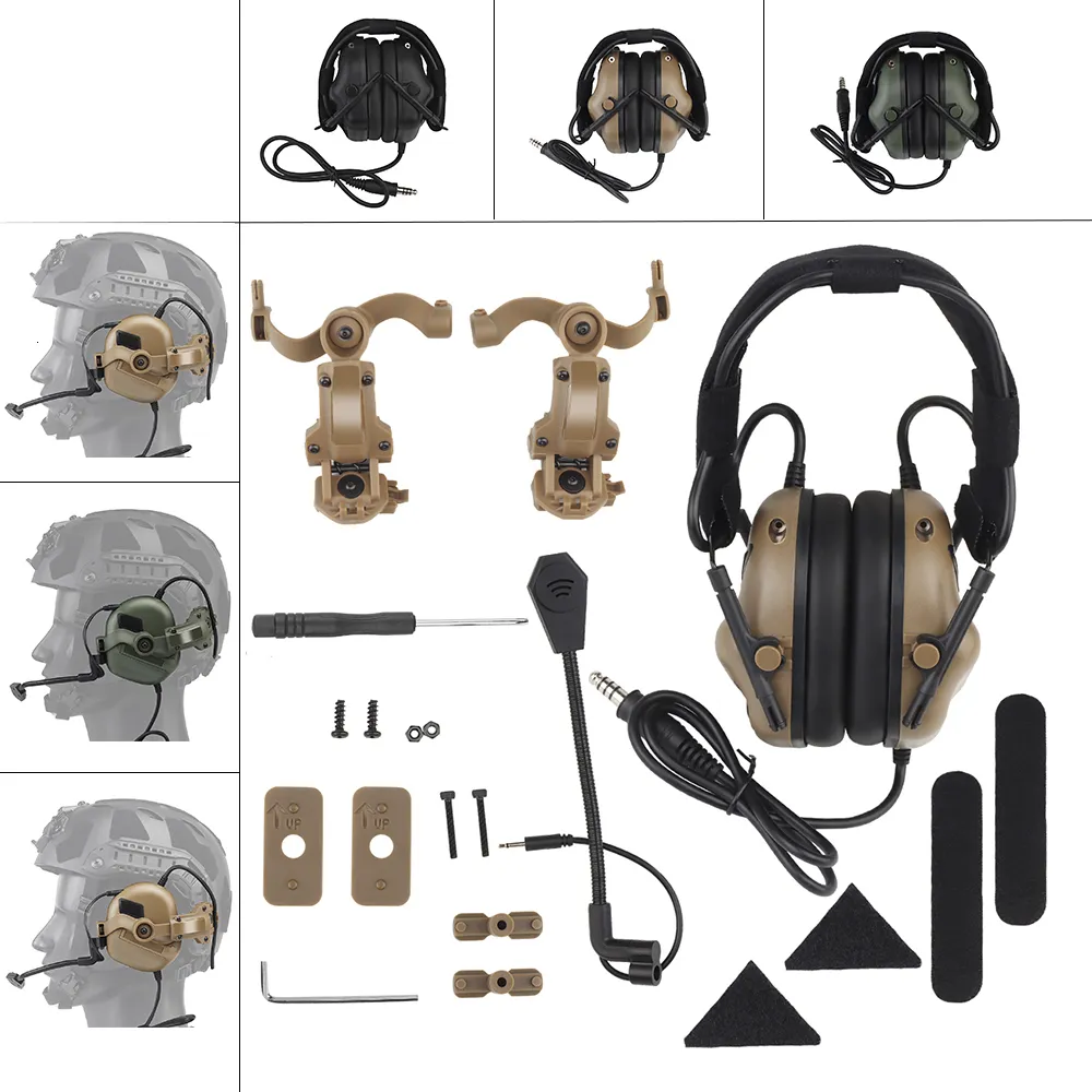 Taktische Kopfhörer Taktische Kommunikation Headset Outdoor Paintball Jagd S CS Sport Kopfhörer für FAST Helm OPS Wendy M-LOK Arc Headset 230621