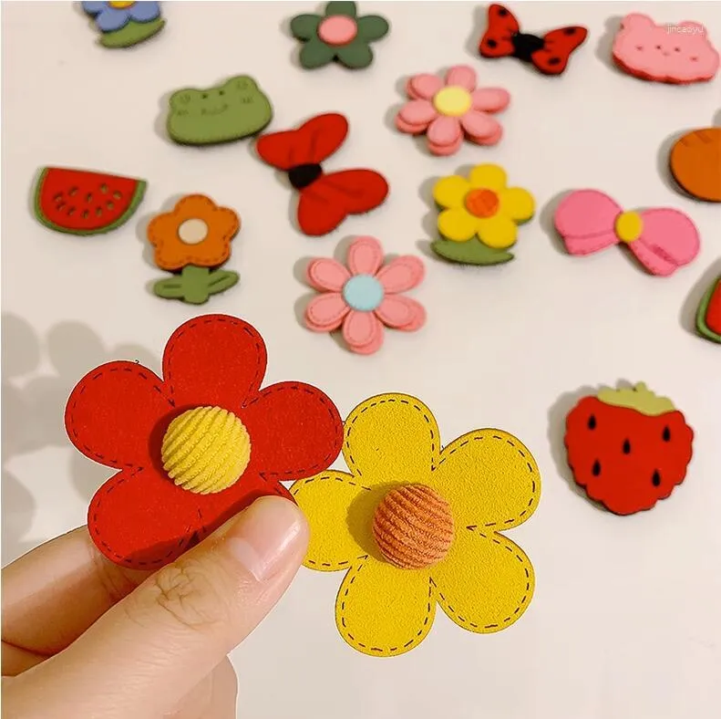 Hårtillbehör 5st/Lot Candy Flower Fruit Cartoon Poster Magic Stickers Children Girls Bangs Clips Ornaments huvudbonad