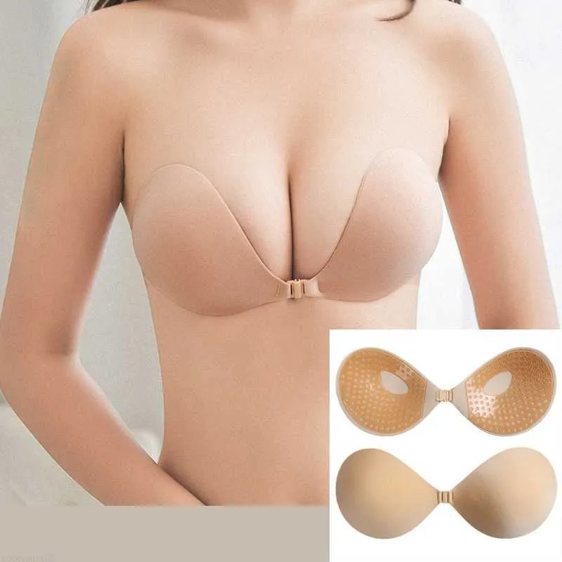 Mutandine da donna Reggiseno invisibile da donna adesivo Reggiseno push-up Chiusura frontale Reggiseno invisibile senza spalline Inserti intimo