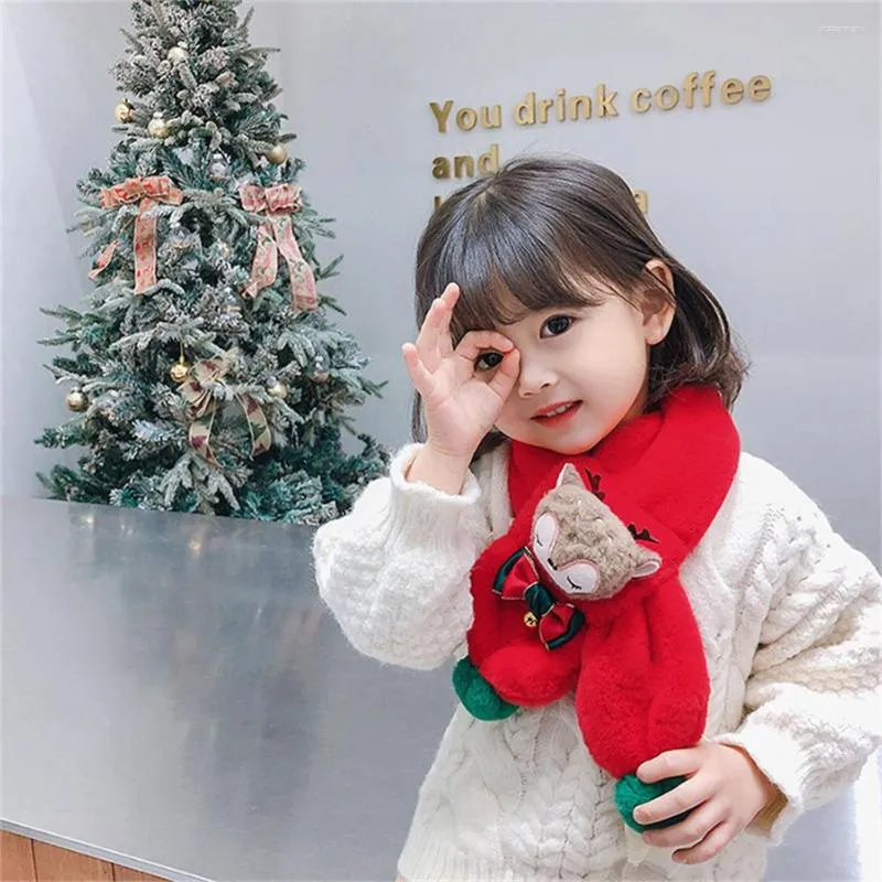 Scarves Christmas Gift Autumn Winter Elk Warm Neck Scarf Children Thickened Plush Cross WM167