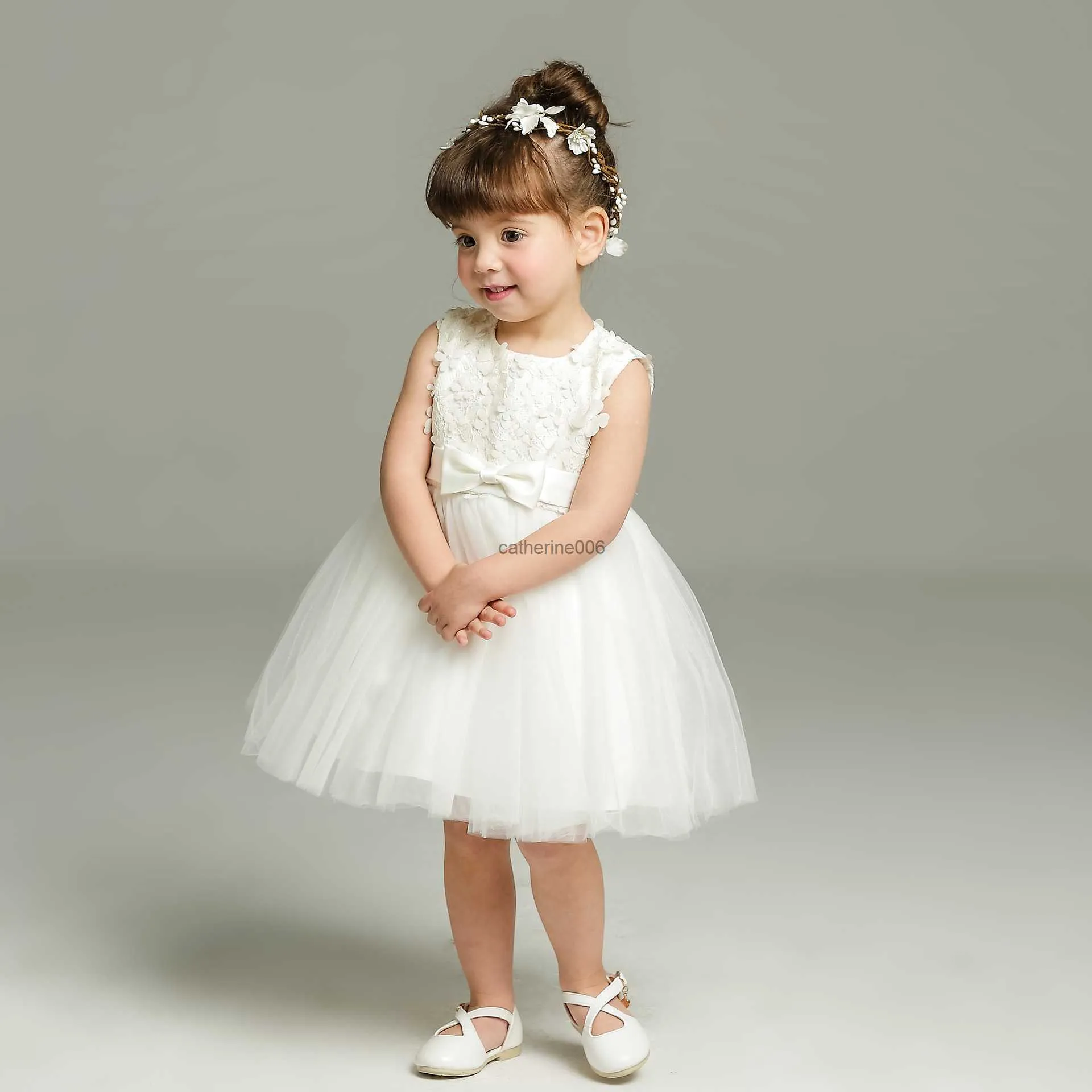 Baby Christening Gowns Dress Infant Birthday Dress Baptism Wear Baby Girl Clothes Summer Dresses Baby Girl Wedding White Dress L230625