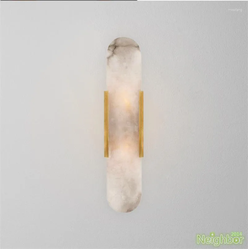 Lampada da parete Nordic Marble LED Sconce Light Bedroom Portico Decorazione E TV Corridoio Illuminazione