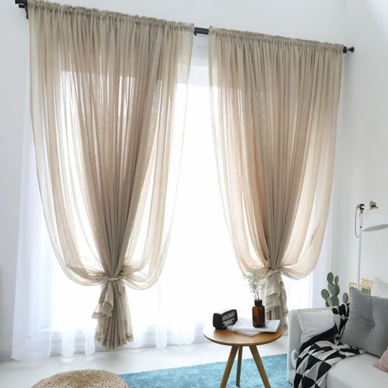 Rideaux 300 cm de hauteur Rideau de couleur pure fenêtre de salon fini Tulle Rideaux en Voile transparent pour Rideaux de chambre à coucher Rideaux Voilage Rideaux