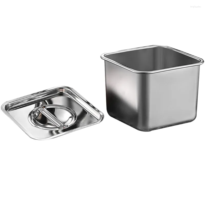 Set di stoviglie in acciaio inox Taste Cup Condiment Box Contenitore per spezie Vasi per condimenti versatili Portaoggetti Contenitore Contenitore Coperchio Barattolo