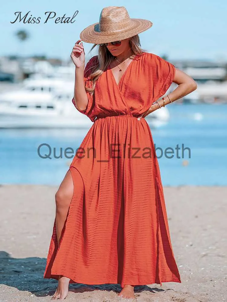 Women's Casual Summer Boho Maxi Dresses Tie Straps Cut Out