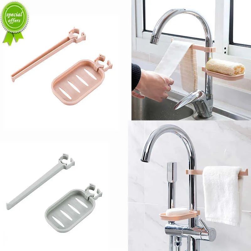 New Hot Sink Hanging Storage Rack Storage Holder Sponge Bathroom Kitchen Faucet Clip Dish Cloth Clip Shelf Drain Dry Towel Organizer