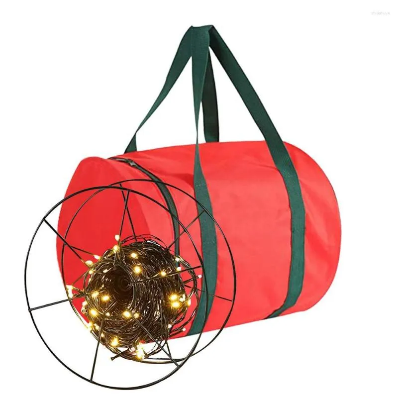 保管バッグ折りたたみ可能なクリスマスライトバッグティアプルーフ600dオックスフォードファブリック補強ステッチハンドルクリスマスツリーホームを保管する