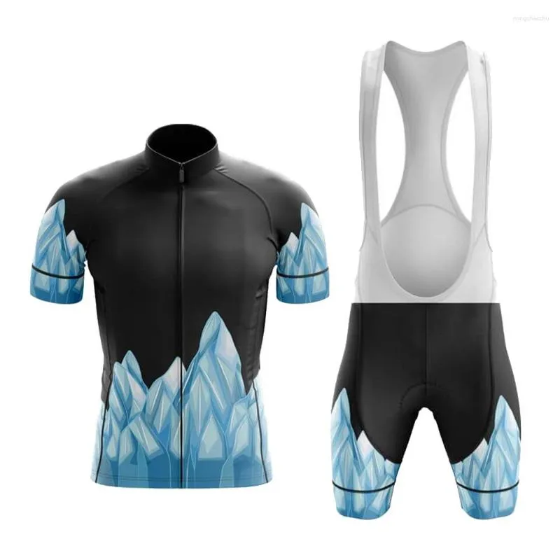 Racing Sets 2023 ICE Series Hombre Men Jersey Short Sleeve And Bib Shorts Gel Breathable Pad Summer Cycling Set