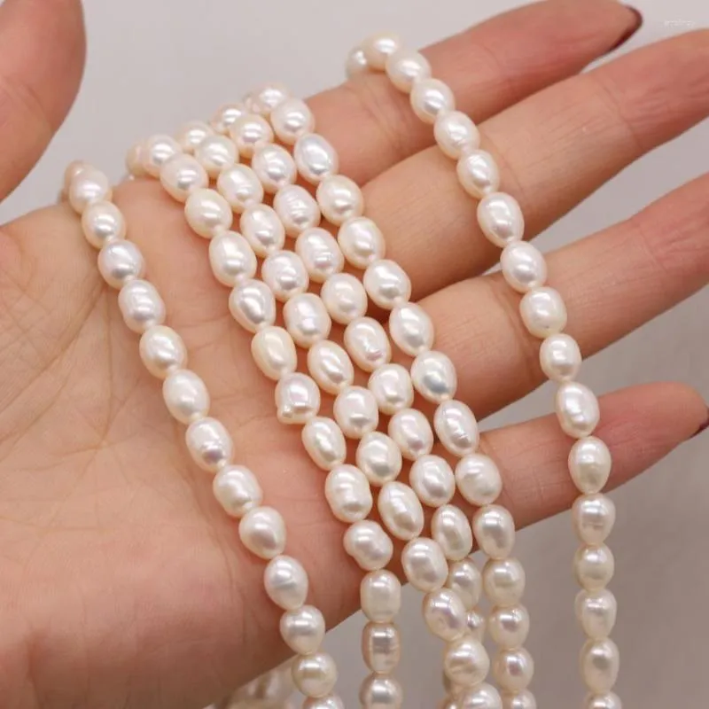 Beads Natural Freshwater White Rice Pearl Beaded DIY Elegant Charm Necklace Bracelet Jewelry Accessories Party Exquisite Gift Making