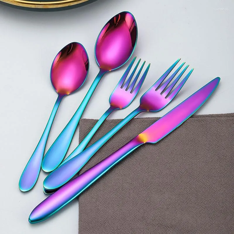 Dinnerware Sets Portable Cutlery Set 430 Stainless Steel Steak Knife Fork Spoon Utensils For Kitchen Portugal Tableware Dining Table Items