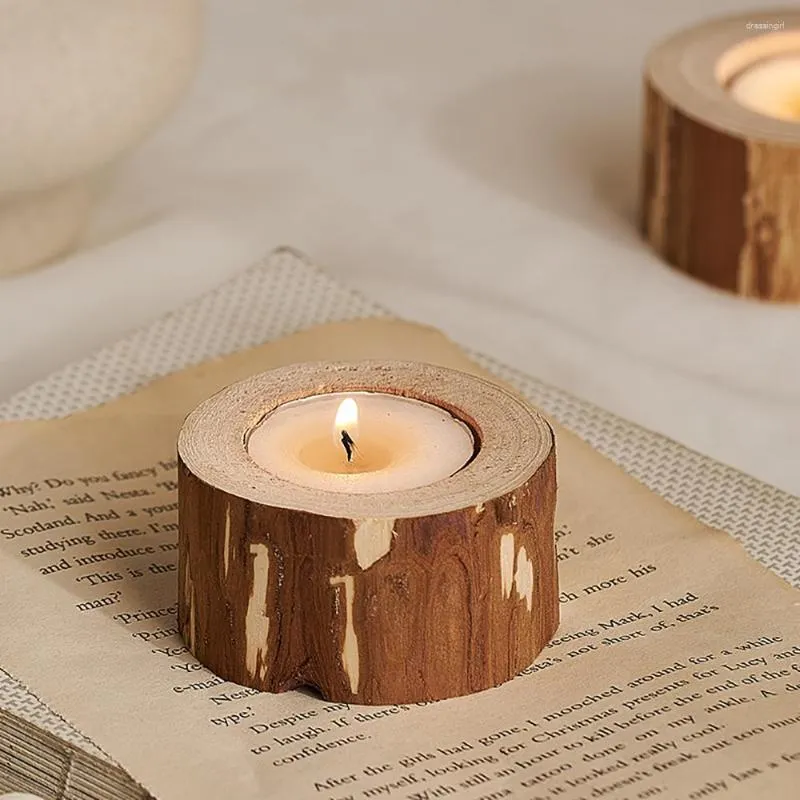 Bougeoirs Creative Décoration de la maison Bougeoir en bois Accessoires Table Centre de table Candlelit Dinner Room Decor Cadeau de mariage