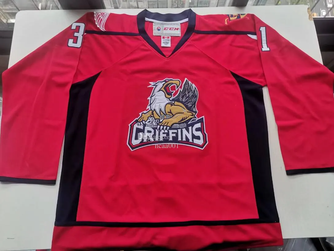 College Hockey Wears Photos physiques Grand Rapids Griffins 31 Jared Coreau Hommes Jeunes Femmes Vintage High School Taille S-5XL ou n'importe quel maillot avec nom et numéro