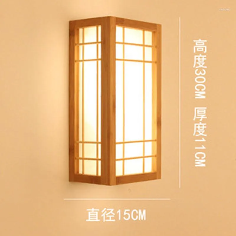 Wall Lamp Natural Wooden Bedside Corridor Bedroom Aisle Staircase Log Led Chinese Bamboo Creative El Light