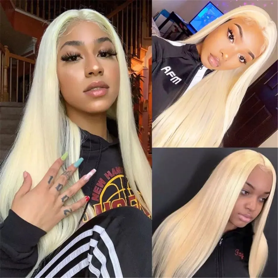 613 Frontal Wig 180 Density 13x6 Lace Front Wigs Blonde Wig T Part Lace Transparent Lace Wig Pre Plucked Straight Wig