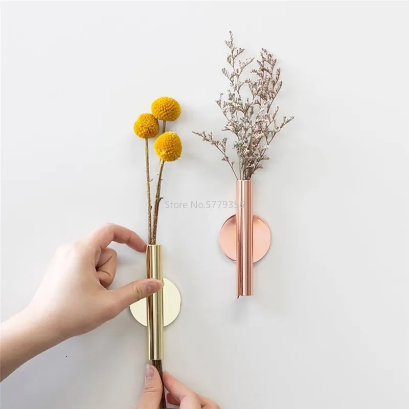 Vase Wall Flower Arfrionam Vase Abstract Minimalist Decor Iron Vase Dry Flower Rack