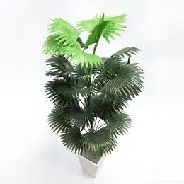 Decorative Flowers 90cm 39 Heads Large Artificial Plants Tropical Palm Tree Branch Silk  Leaves Fake Coconut Leaf For Home Office