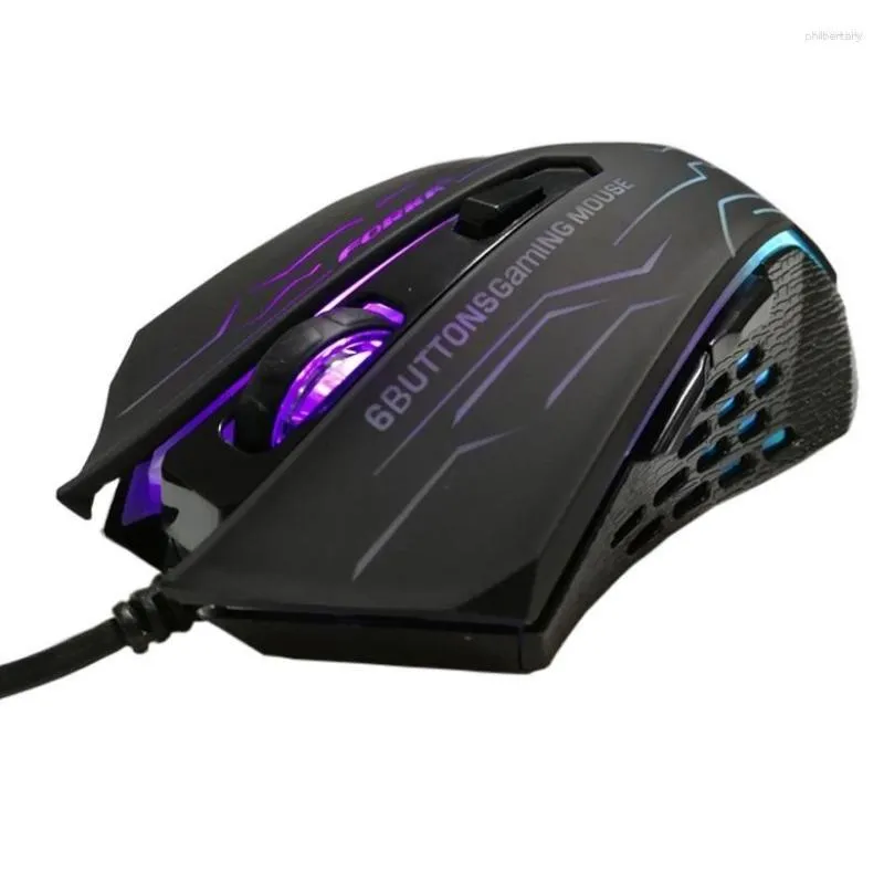 Souris FORKA souris de jeu filaire USB à clic silencieux 6 boutons 3200DPI muet ordinateur optique Gamer pour PC ordinateur portable jeu