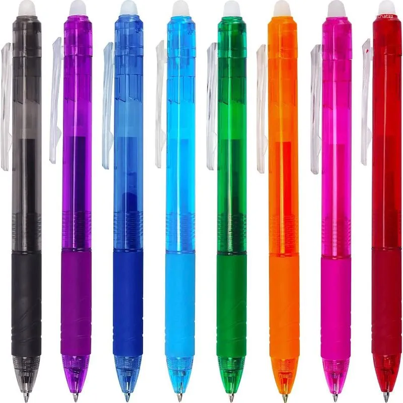 0.7mm Magic Uitwisbare Pen Druk Gel Set 8 Kleuren Refill Staaf Inkt Briefpapier Intrekbare Pennen Wasbaar Handvat