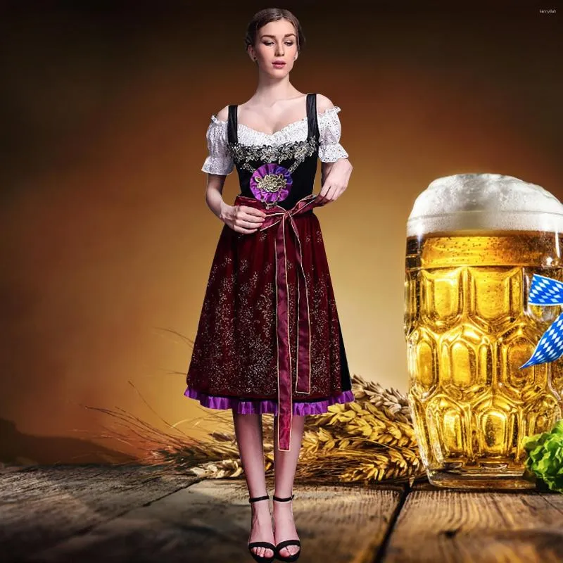 Casual Dresses Women's Beer Oktoberfest Dress Party Cosplay Costume Outfit Maid Vintage Elegant Set 2023 Vestido Robe Mujer