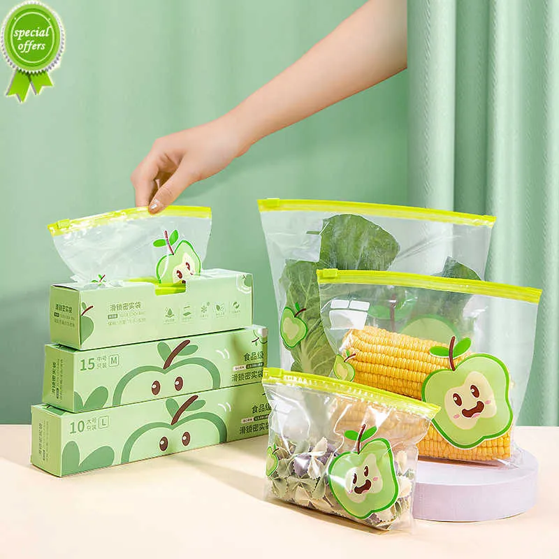 New Reusable Zip Lock Bag Food Grade Transparent Storage Bag with Zipper Sealing Plastic Container Travel Freezer Camping Kitchen