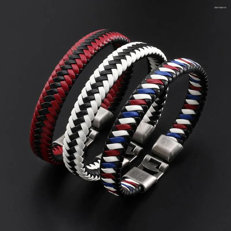 Bracelets porte-bonheur 2023 bijoux de mode Vintage tissé à la main en cuir PU Bracelet manchette alliage pour femmes accessoires Pulseras