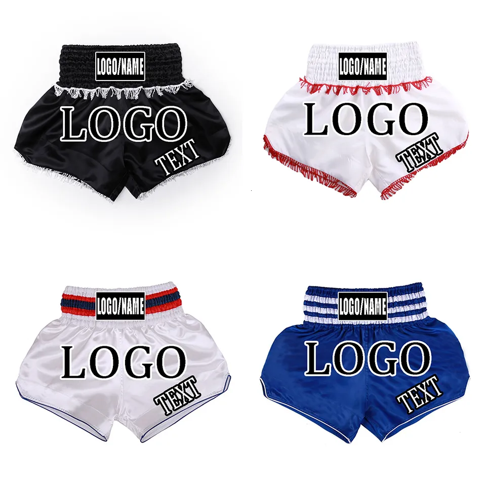 Andra sportvaror Muay Thai Shorts Män Kvinnor Kids Kämpar kickboxning Shorts Custom MMA Boxing Training Trunks Pants Fight Wear Personalized 230621