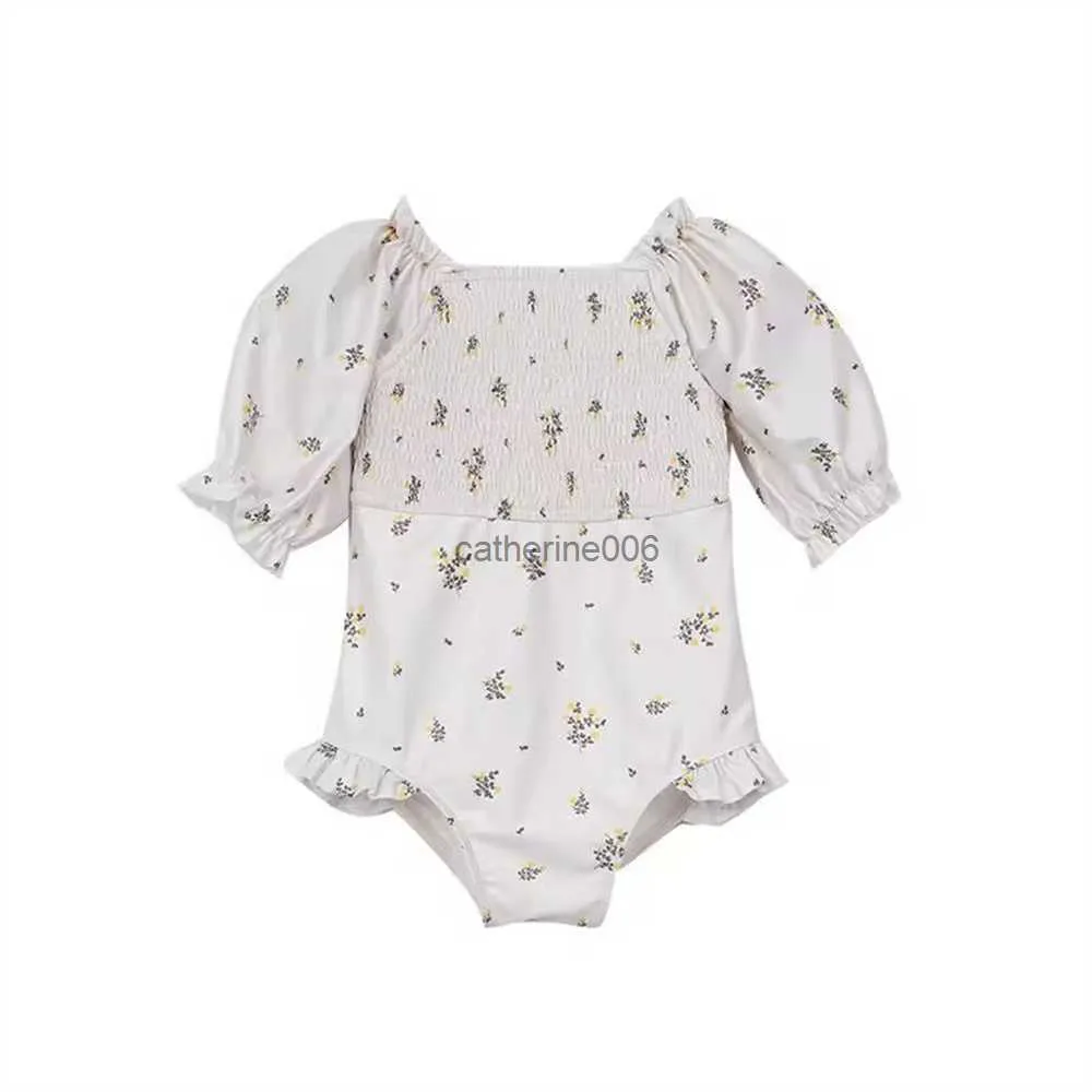 2023 Summer Baby Girls Floral Smocked Szybkie i kapeluszowe maluch na plaż