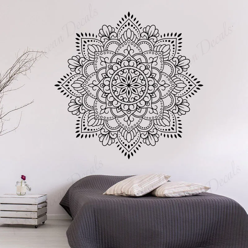 Wall Clocks Large Size Mandala Wall Art Sticker Vinyl HOme Decor Living ...