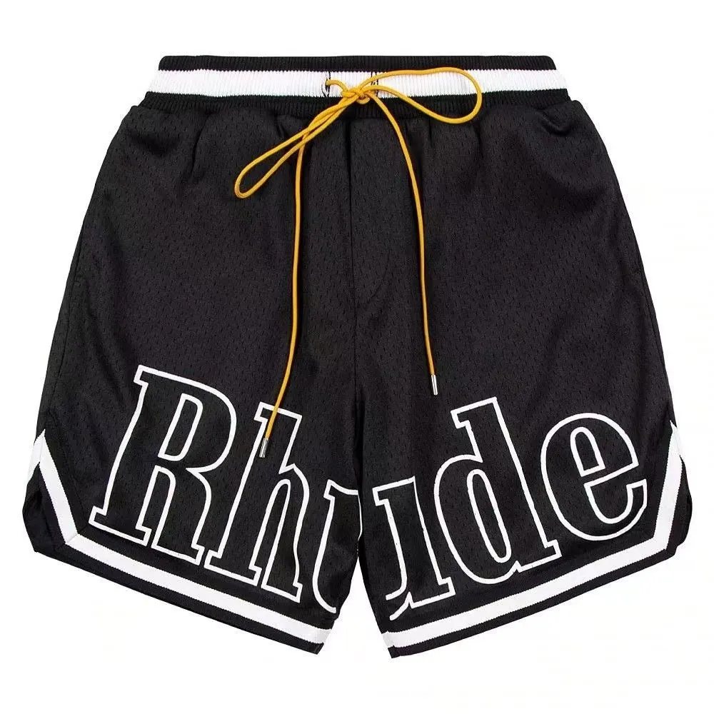 Designer heren RH limited rhude shorts zomerzwemshort knielengte hiphop high street sporttraining strandbroek heren elastische taille luxe shorts