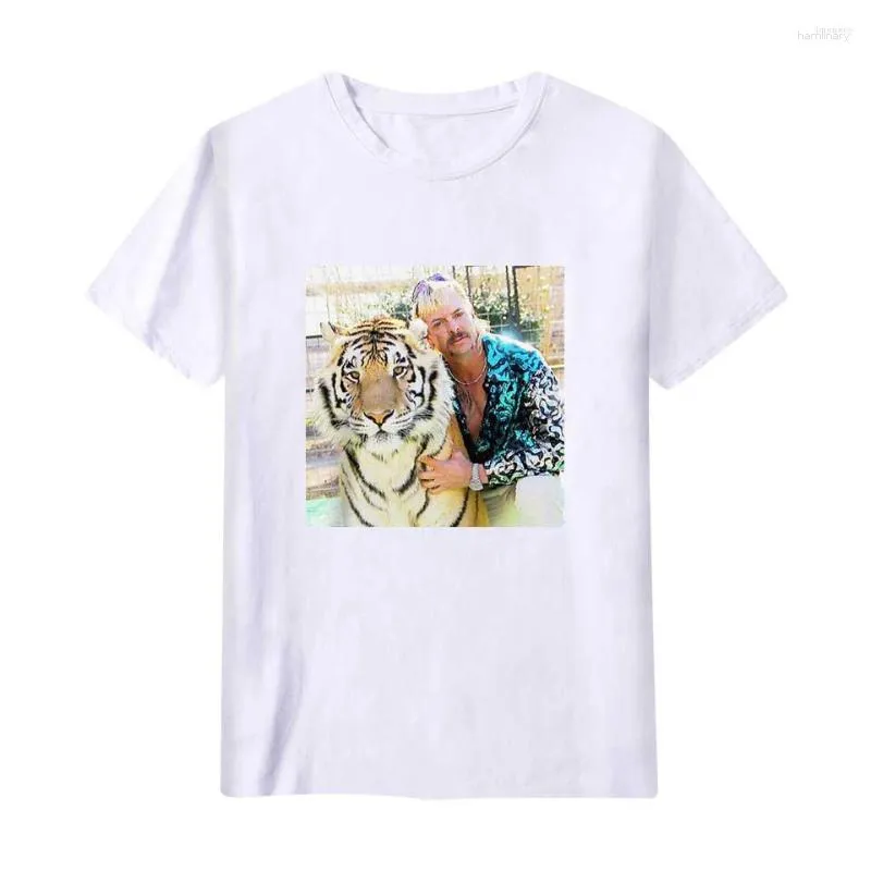 Men's T Shirts Men's Shirt Tiger King Joe Exotic Artwork Art Printed Tops Tee White Short O-Neck Cotton Tshirt