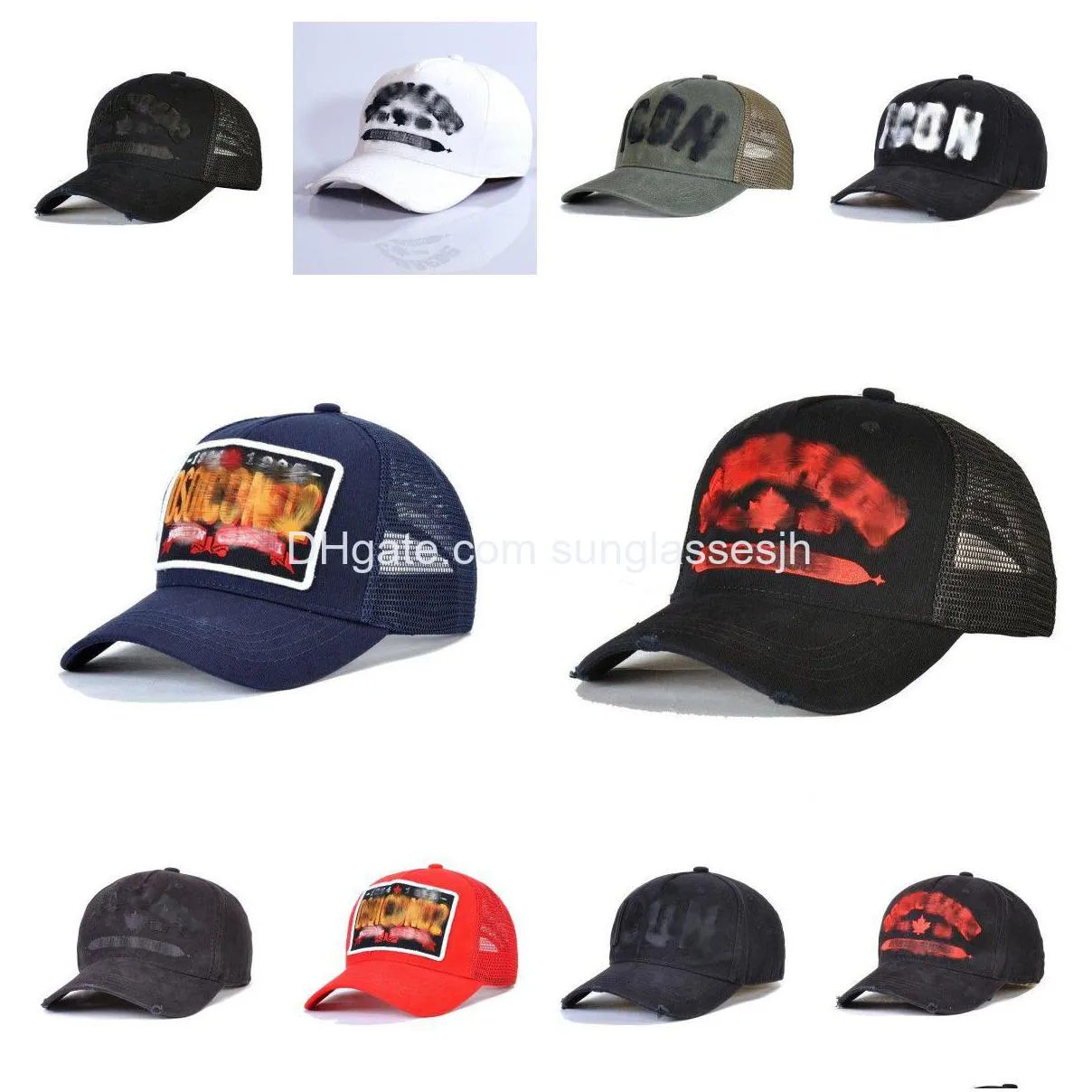 Casquettes de balle Snapbacks Chapeaux de basket-ball Tous les concepteurs d'équipe Ajustable Ajusté Chapeau Casual Adt Lettre de broderie Rouge Coton Mesh Beanie Dhlpj