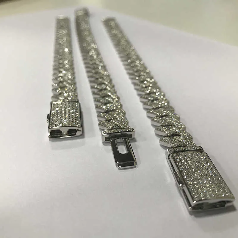 Conjunto de pulsera de cadena para hombre de acero inoxidable con malla  cubana bling 8 mm
