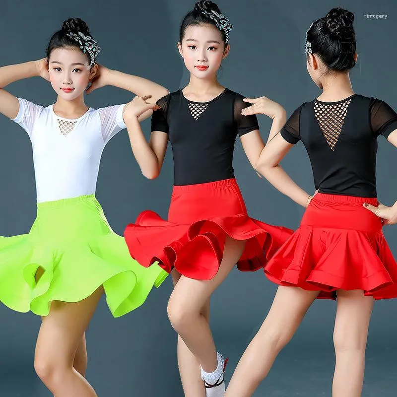 Stage Wear Kinderen Latin Dans Jurk Meisjes Moderne Waltz Oefenkleding Kids Salsa Party Competitie Dansen Tango Kostuums