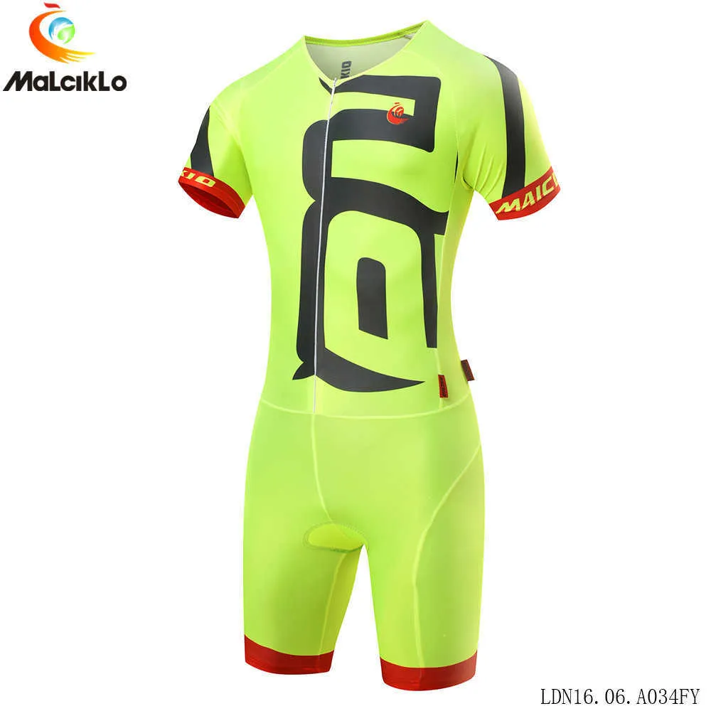 Completi da ciclismo Malciklo Triathlon da uomo a maniche corte Tri Suit Traspirante Quick Dry Team Skinsuit Bike Swim Run Racing Tuta intera TriathlonHKD230625