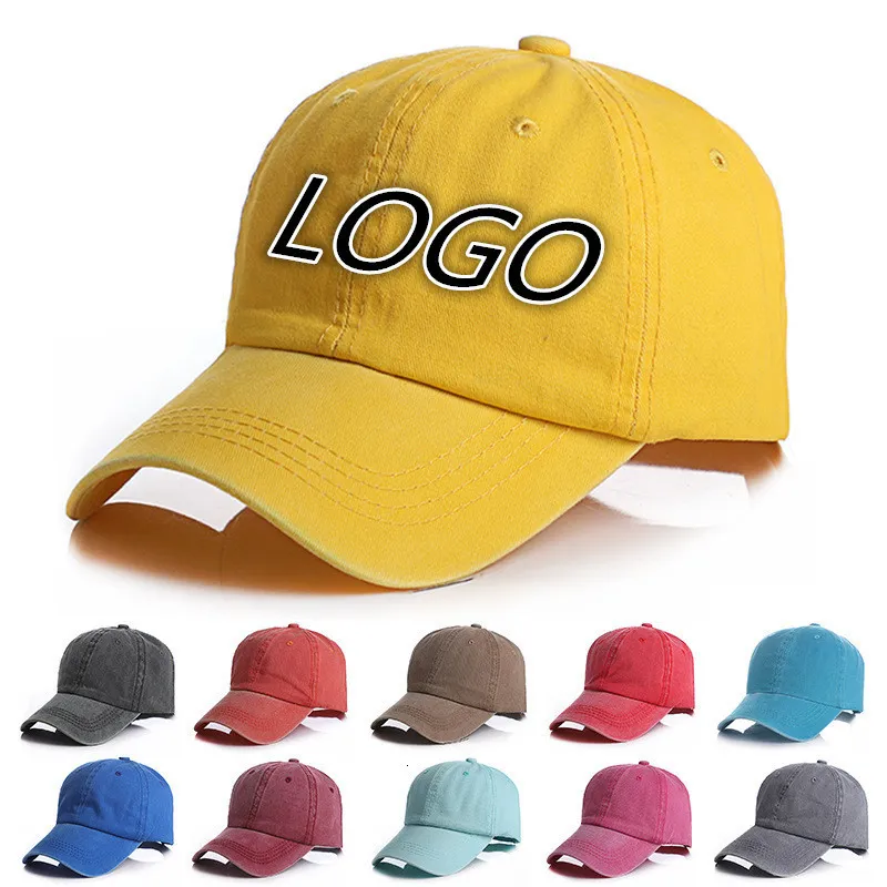 Snapbacks Gorra de béisbol personalizada Vintage desgastado Algodón lavado Papá Sombrero Gorra de algodón Gorra de hip hop Bordado o estampado 230621