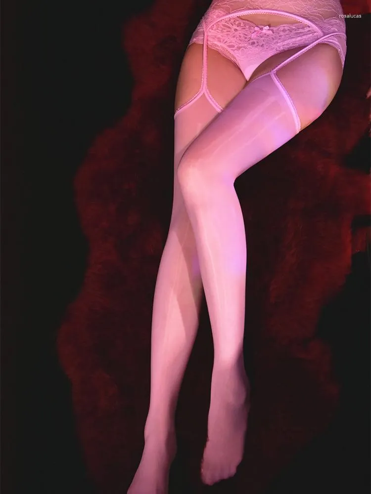 Женщины носки 8d Обильные глянцевые интегрированные кружевные подвесные подвеска Высокая черная прозрачная комбинезон выдолбленных шелковых чулок сексуальное нижнее белье