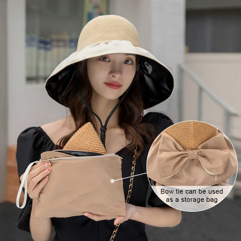 Summer Womens Wide Brim Korean Bucket Hat With UV Protection Soft And Foldable  Sun Hat For Outdoor Activities, Beach, And Panama Solid Color Ponytail Cap  With Sun Block Design HKD230625 From Xiaoliu_store