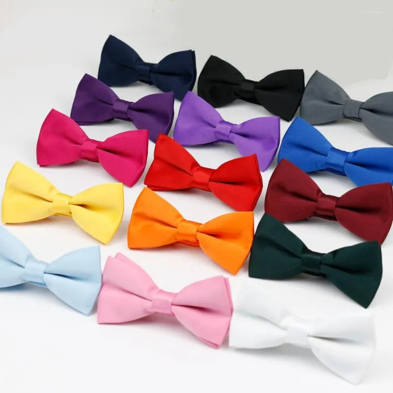 Bow Ties Mens Tie Flexible Bowtie Smooth Necktie Soft MaButterfly Decorative Pattern Solid Color