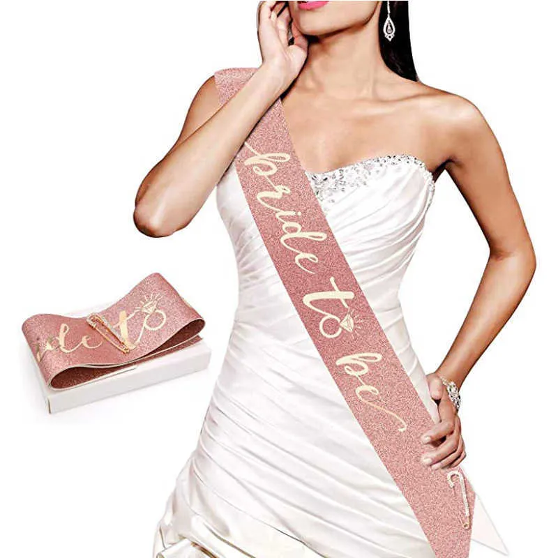 Set Accessoires Enterrement De Vie De Jeune Fille - Couronne & Ceintures "Bride To Be"