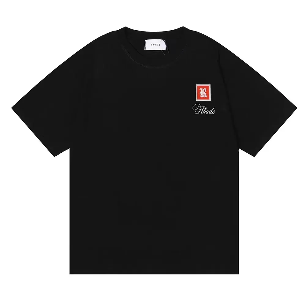 Tasarımcı Giyim Sıcak Erkek Tişörtler SS RHUDE Yüksek Kaliteli T Shirt Erkek Bahar Sonbahar Mektubu Baskı Kısa Kol Boyut M XXL UNISEX T-SHIRT MİYASI Kadın Giyim 0vfo