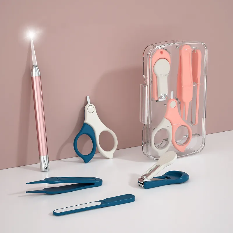 4pcs/set baby Safety Nail Clippers 가위 세트 신생아 다기능 건강 관리 네일 트리머 필수 키트 아기 물건