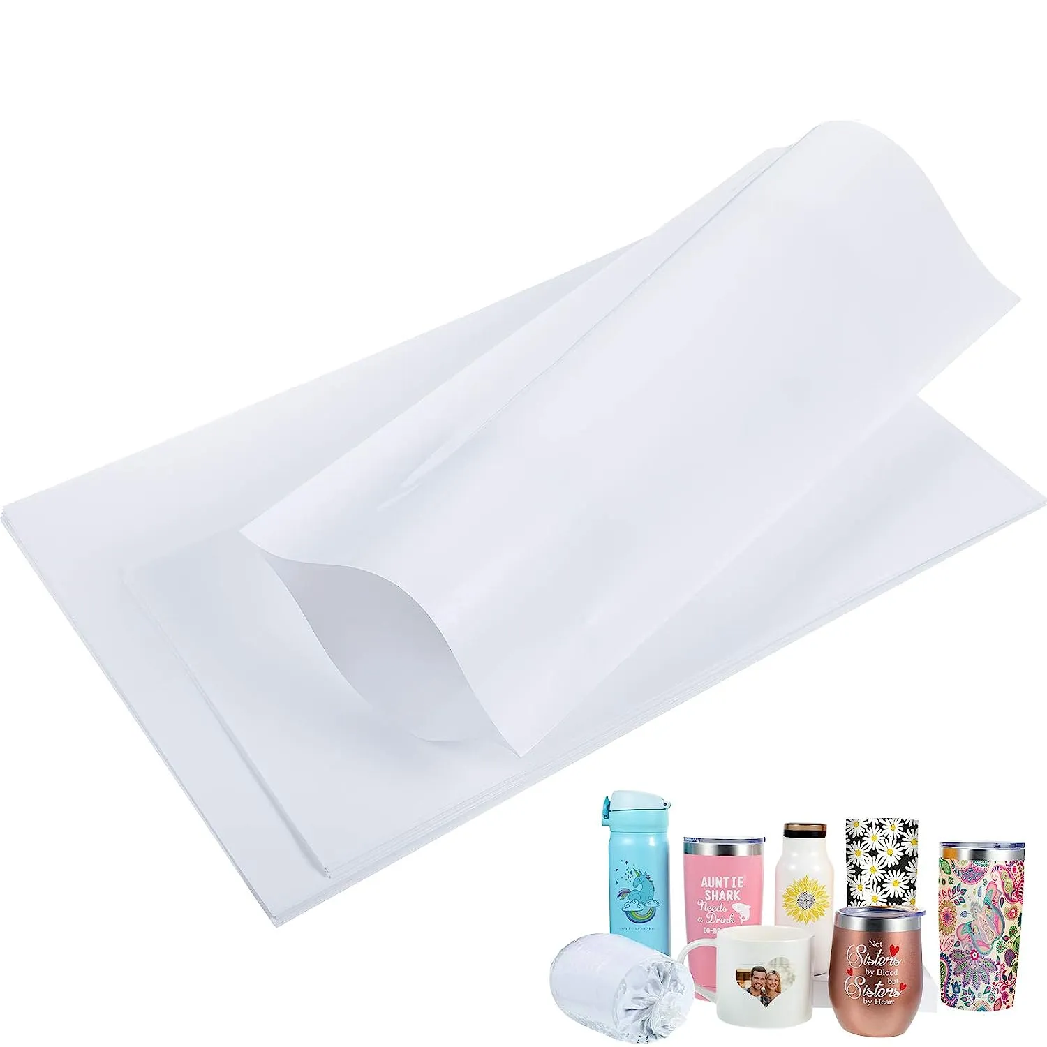 Sublimasyon Shrink Wrap Sleeves Pet Film Beyaz Çantalar Kupalar, Bardaklar, Tumbler, Boşluklar, Büzülme Sarma Bantları