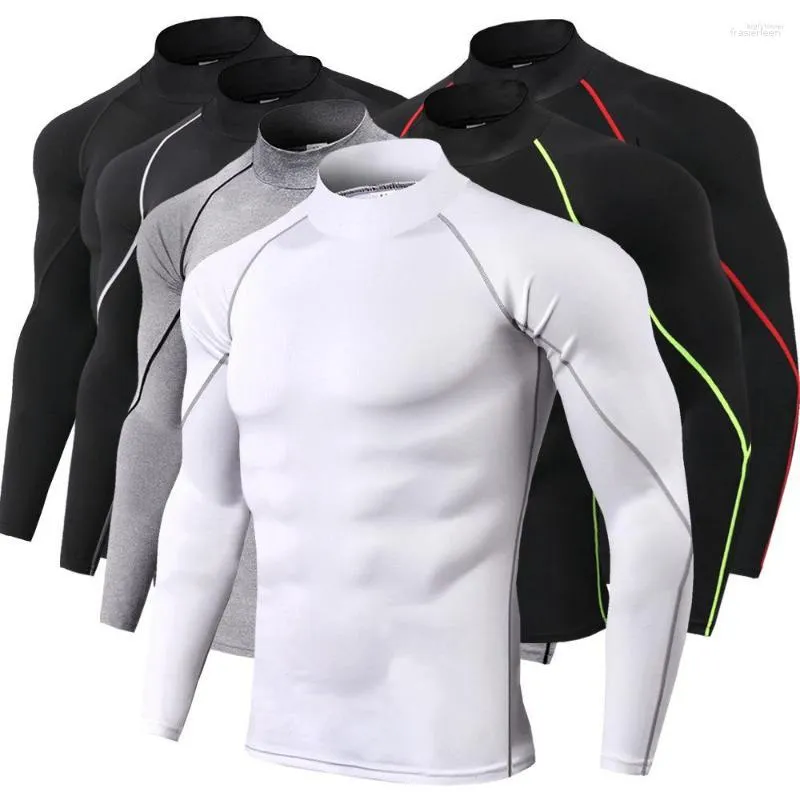 Vestuário de motocicleta Masculino Musculação Esporte T-shirt Camisa de corrida de secagem rápida Manga comprida Compressão Top Ginásio T Fitness Rashgard